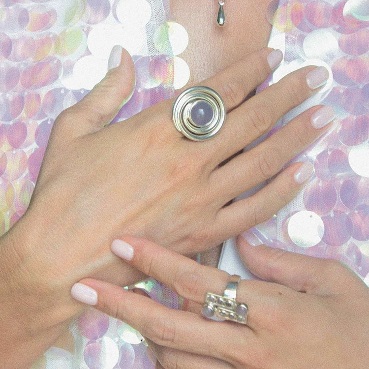 Lovely Openspiral Ring - Timeless Chalcedony Jewelry for any Occasion 