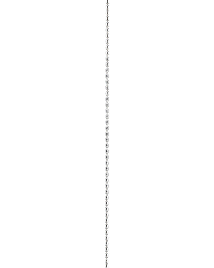 A classic silver chain necklace featuring a delicate rice-style thin link design.