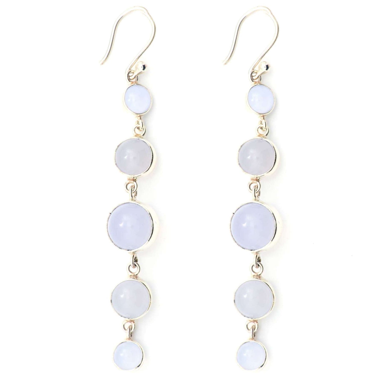 Magnificent Earhooks Featuring Peaceful Harmony Chalcedony - Find Your Perfect Pair Today!