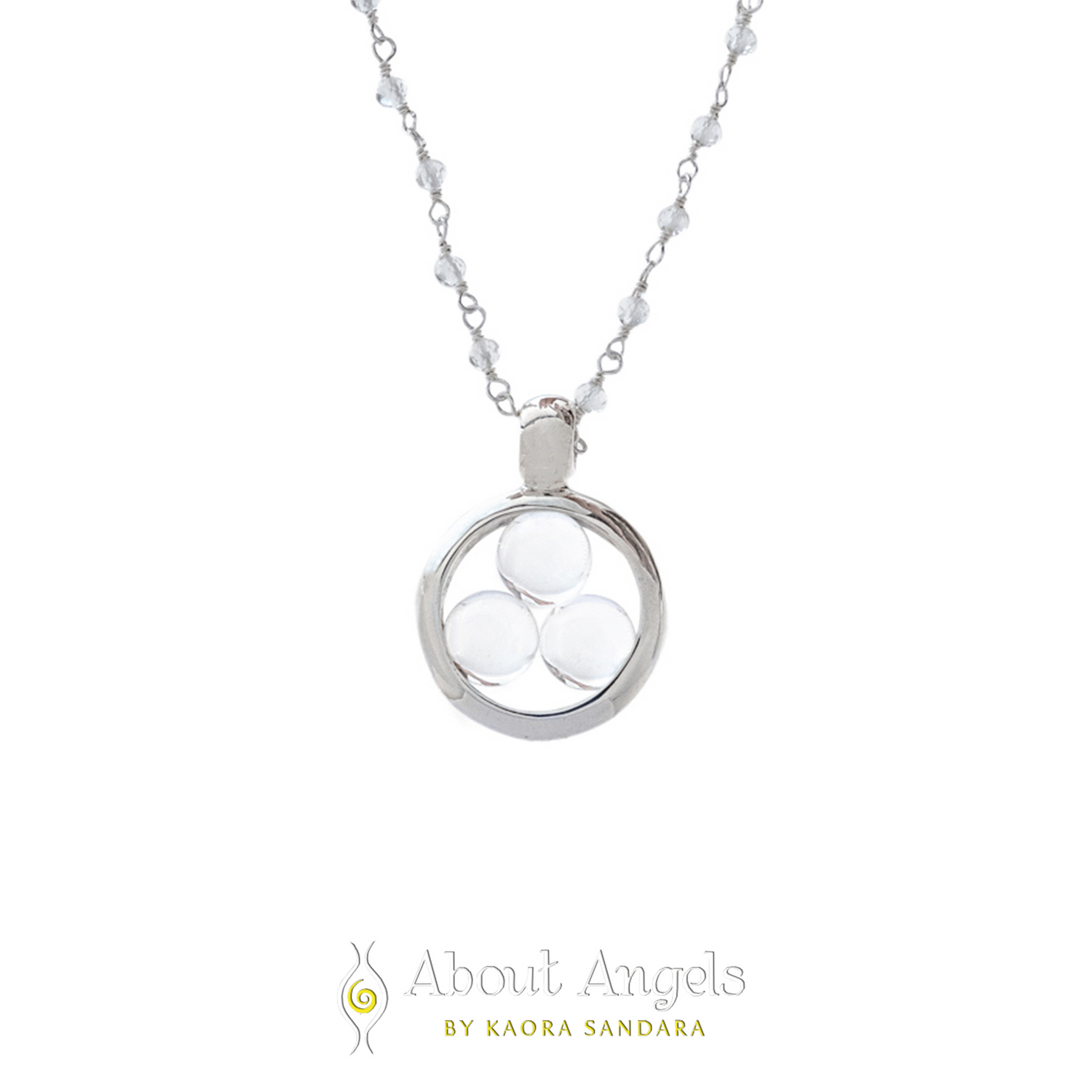 Sparkle with joy and peace with this stunning pendant crystal with 45sm silver-crystal chain