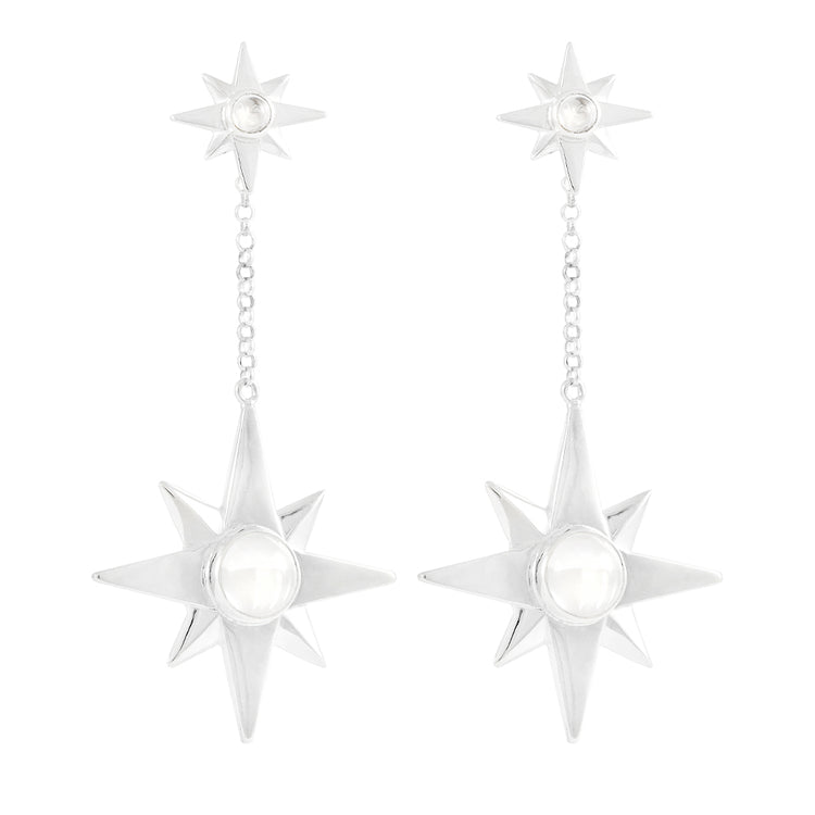 Earrings that Sparkle and Shine - Add Magic Star Long W Earstuds to Your Wardrobe Today